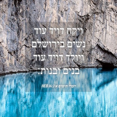 Picture 04 - דברי הימים א 14:3 HEB - ויקח דויד עוד נשים בירושלם - Bible Verse Picture