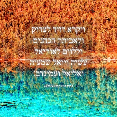 Picture 04 - דברי הימים א 15:11 HEB - ויקרא דויד לצדוק ולאביתר - Bible Verse Picture
