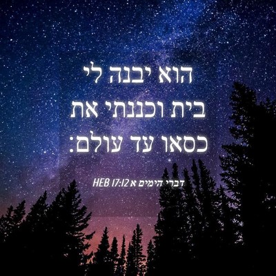 Picture 04 - דברי הימים א 17:12 HEB - הוא יבנה לי בית וכננתי את - Bible Verse Picture