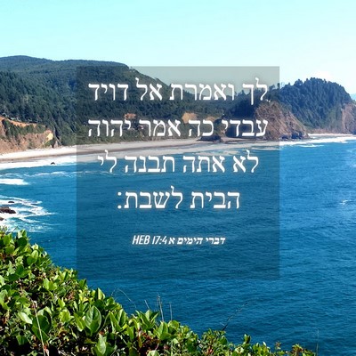 Picture 04 - דברי הימים א 17:4 HEB - לך ואמרת אל דויד עבדי כה - Bible Verse Picture