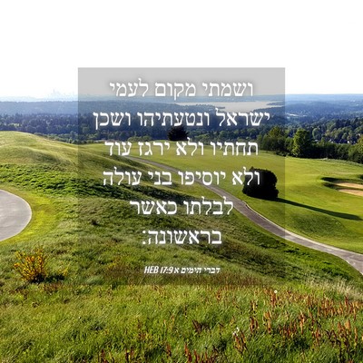 Picture 04 - דברי הימים א 17:9 HEB - ושמתי מקום לעמי ישראל - Bible Verse Picture