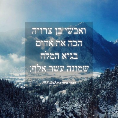 Picture 04 - דברי הימים א 18:12 HEB - ואבשי בן צרויה הכה את אדום - Bible Verse Picture