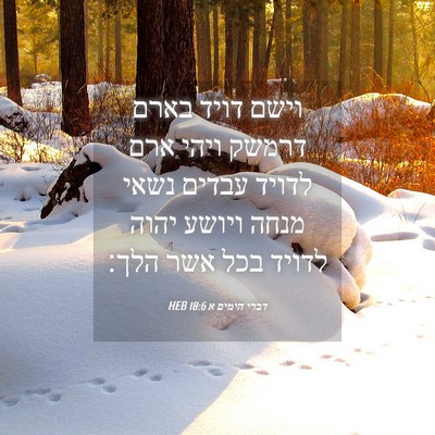 Picture 04 - דברי הימים א 18:6 HEB - וישם דויד בארם דרמשק ויהי - Bible Verse Picture