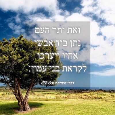 Picture 04 - דברי הימים א 19:11 HEB - ואת יתר העם נתן ביד אבשי - Bible Verse Picture