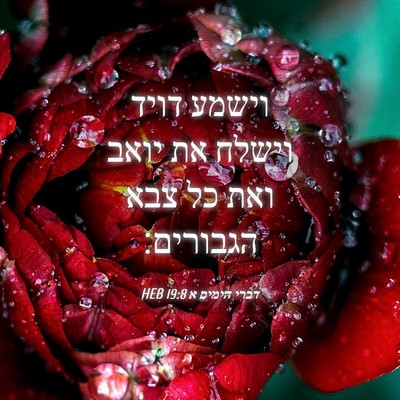 Picture 04 - דברי הימים א 19:8 HEB - וישמע דויד וישלח את יואב - Bible Verse Picture