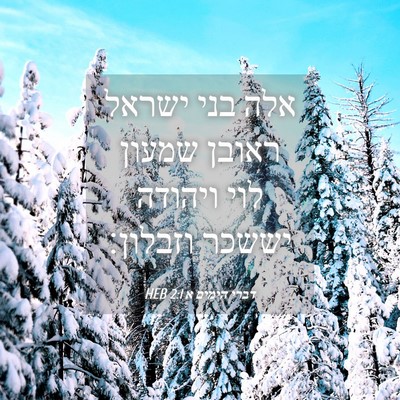 Picture 04 - דברי הימים א 2:1 HEB - אלה בני ישראל ראובן שמעון - Bible Verse Picture