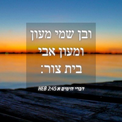 Picture 04 - דברי הימים א 2:45 HEB - ובן שמי מעון ומעון אבי בית - Bible Verse Picture