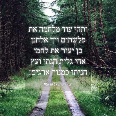 Picture 04 - דברי הימים א 20:5 HEB - ותהי עוד מלחמה את פלשתים - Bible Verse Picture
