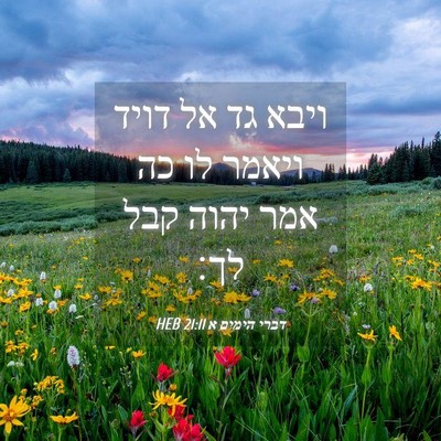 Picture 04 - דברי הימים א 21:11 HEB - ויבא גד אל דויד ויאמר לו כה - Bible Verse Picture