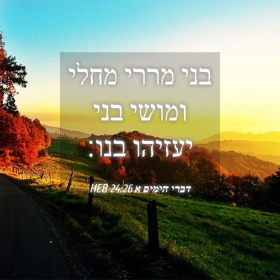 Picture 04 - דברי הימים א 24:26 HEB - בני מררי מחלי ומושי בני - Bible Verse Picture