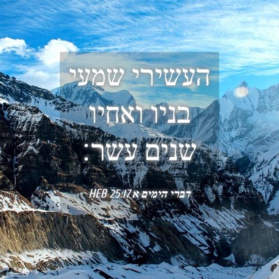 Picture 04 - דברי הימים א 25:17 HEB - העשירי שמעי בניו ואחיו - Bible Verse Picture