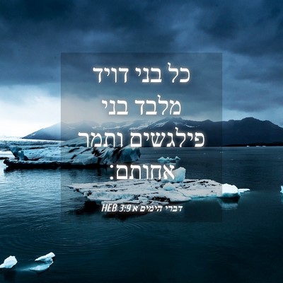 Picture 04 - דברי הימים א 3:9 HEB - כל בני דויד מלבד בני - Bible Verse Picture