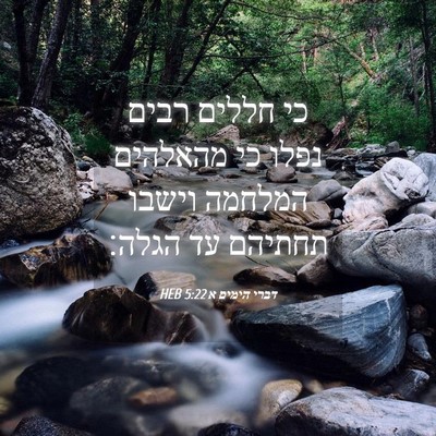 Picture 04 - דברי הימים א 5:22 HEB - כי חללים רבים נפלו כי - Bible Verse Picture