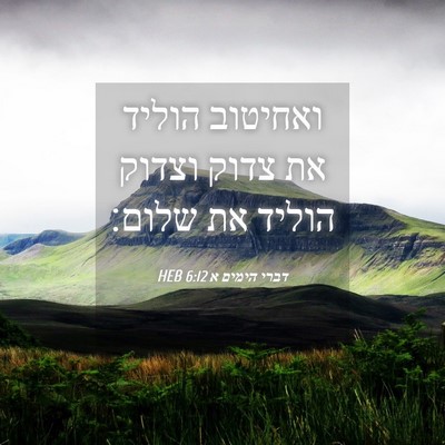 Picture 04 - דברי הימים א 6:12 HEB - ואחיטוב הוליד את צדוק - Bible Verse Picture