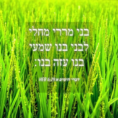 Picture 04 - דברי הימים א 6:29 HEB - בני מררי מחלי לבני בנו שמעי - Bible Verse Picture