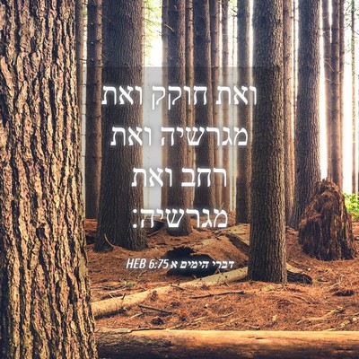Picture 04 - דברי הימים א 6:75 HEB - ואת חוקק ואת מגרשיה ואת רחב - Bible Verse Picture