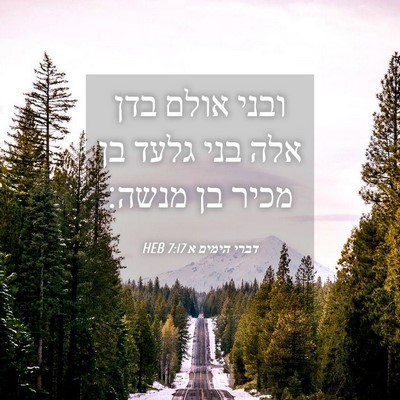 Picture 04 - דברי הימים א 7:17 HEB - ובני אולם בדן אלה בני גלעד - Bible Verse Picture