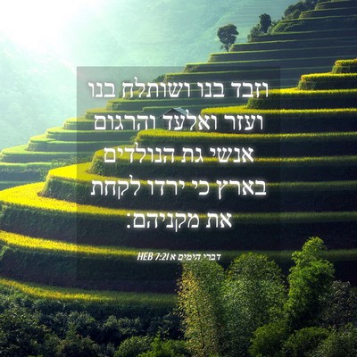 Picture 04 - דברי הימים א 7:21 HEB - וזבד בנו ושותלח בנו ועזר - Bible Verse Picture