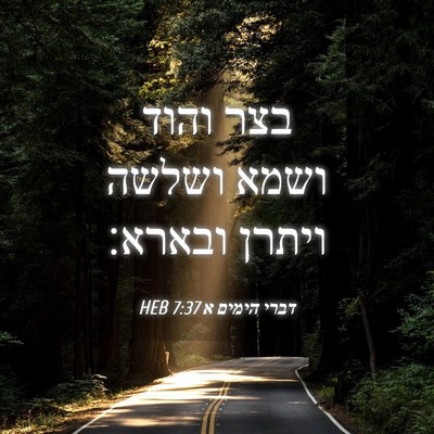 Picture 04 - דברי הימים א 7:37 HEB - בצר והוד ושמא ושלשה ויתרן - Bible Verse Picture