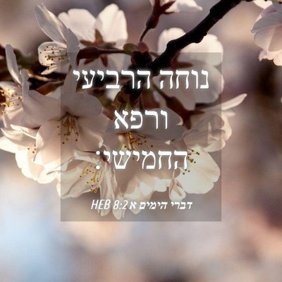 Picture 04 - דברי הימים א 8:2 HEB - נוחה הרביעי ורפא - Bible Verse Picture
