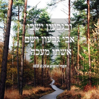 Picture 04 - דברי הימים א 8:29 HEB - ובגבעון ישבו אבי גבעון ושם - Bible Verse Picture