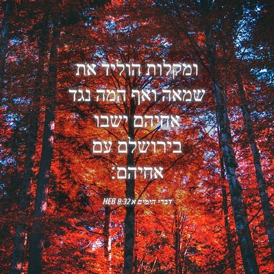 Picture 04 - דברי הימים א 8:32 HEB - ומקלות הוליד את שמאה ואף - Bible Verse Picture