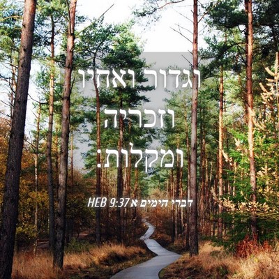 Picture 04 - דברי הימים א 9:37 HEB - וגדור ואחיו וזכריה - Bible Verse Picture