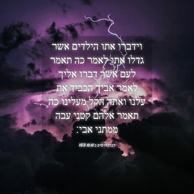 Picture 04 - דברי הימים ב 10:10 HEB - וידברו אתו הילדים אשר גדלו - Bible Verse Picture
