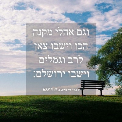 Picture 04 - דברי הימים ב 14:15 HEB - וגם אהלי מקנה הכו וישבו צאן - Bible Verse Picture