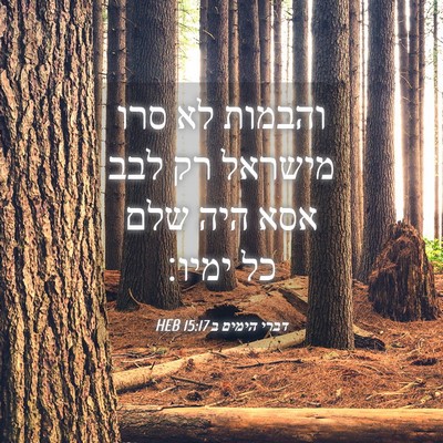 Picture 04 - דברי הימים ב 15:17 HEB - והבמות לא סרו מישראל רק לבב - Bible Verse Picture