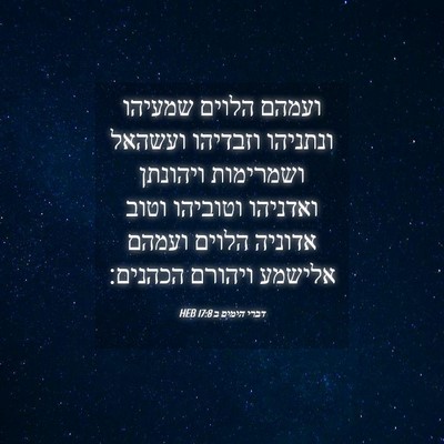 Picture 04 - דברי הימים ב 17:8 HEB - ועמהם הלוים שמעיהו ונתניהו - Bible Verse Picture