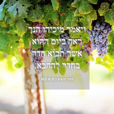 Picture 04 - דברי הימים ב 18:24 HEB - ויאמר מיכיהו הנך ראה ביום - Bible Verse Picture