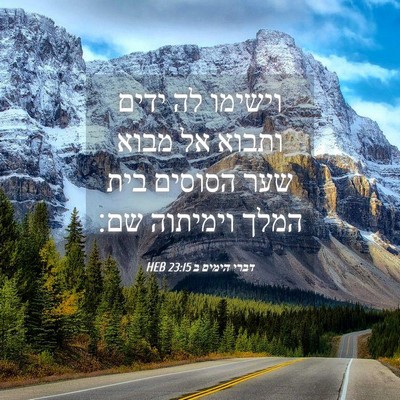 Picture 04 - דברי הימים ב 23:15 HEB - וישימו לה ידים ותבוא אל - Bible Verse Picture