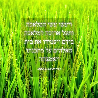 Picture 04 - דברי הימים ב 24:13 HEB - ויעשו עשי המלאכה ותעל - Bible Verse Picture