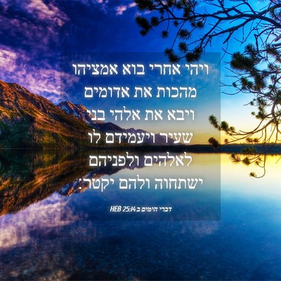Picture 04 - דברי הימים ב 25:14 HEB - ויהי אחרי בוא אמציהו מהכות - Bible Verse Picture