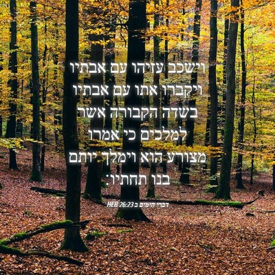 Picture 04 - דברי הימים ב 26:23 HEB - וישכב עזיהו עם אבתיו - Bible Verse Picture