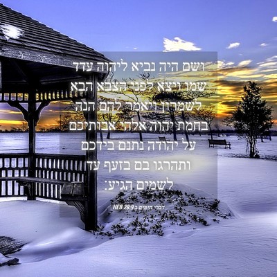 Picture 04 - דברי הימים ב 28:9 HEB - ושם היה נביא ליהוה עדד שמו - Bible Verse Picture