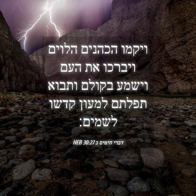 Picture 04 - דברי הימים ב 30:27 HEB - ויקמו הכהנים הלוים ויברכו - Bible Verse Picture