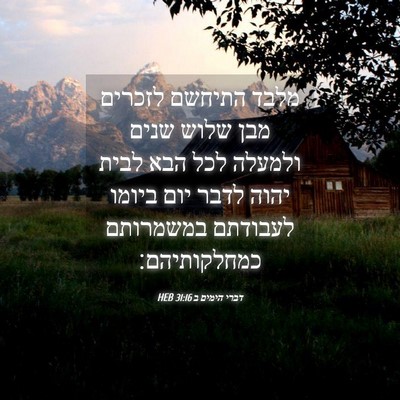 Picture 04 - דברי הימים ב 31:16 HEB - מלבד התיחשם לזכרים מבן - Bible Verse Picture