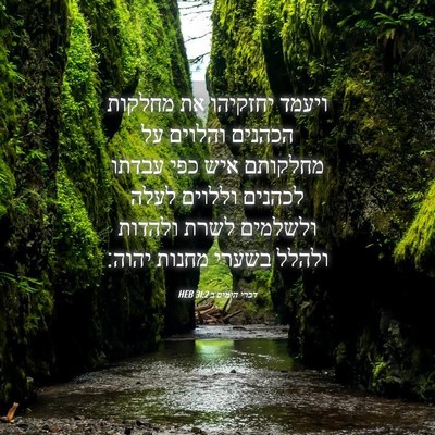 Picture 04 - דברי הימים ב 31:2 HEB - ויעמד יחזקיהו את מחלקות - Bible Verse Picture