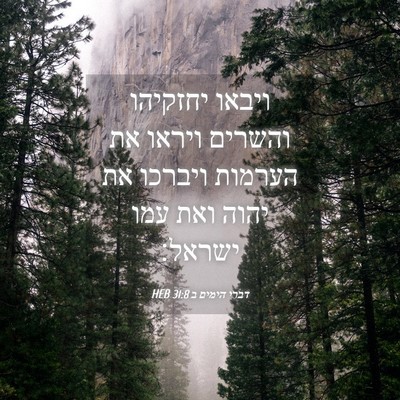 Picture 04 - דברי הימים ב 31:8 HEB - ויבאו יחזקיהו והשרים ויראו - Bible Verse Picture