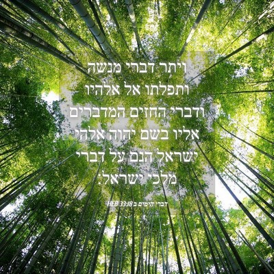 Picture 04 - דברי הימים ב 33:18 HEB - ויתר דברי מנשה ותפלתו אל - Bible Verse Picture