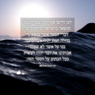 Picture 04 - דברי הימים ב 34:21 HEB - לכו דרשו את יהוה בעדי ובעד - Bible Verse Picture