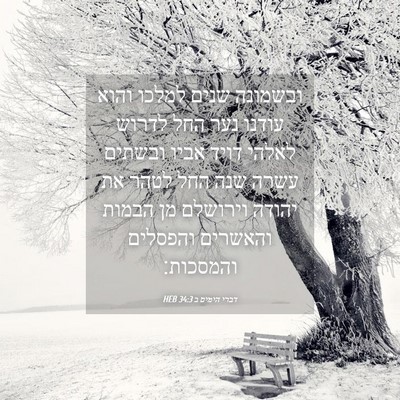Picture 04 - דברי הימים ב 34:3 HEB - ובשמונה שנים למלכו והוא - Bible Verse Picture
