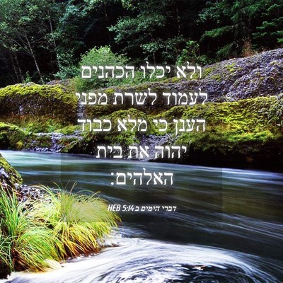 Picture 04 - דברי הימים ב 5:14 HEB - ולא יכלו הכהנים לעמוד לשרת - Bible Verse Picture