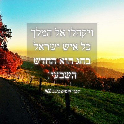 Picture 04 - דברי הימים ב 5:3 HEB - ויקהלו אל המלך כל איש ישראל - Bible Verse Picture