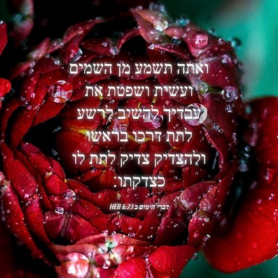 Picture 04 - דברי הימים ב 6:23 HEB - ואתה תשמע מן השמים ועשית - Bible Verse Picture