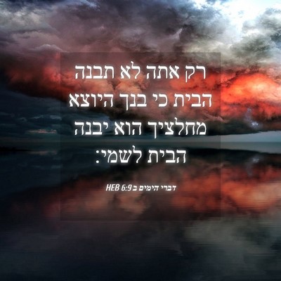 Picture 04 - דברי הימים ב 6:9 HEB - רק אתה לא תבנה הבית כי בנך - Bible Verse Picture