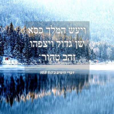 Picture 04 - דברי הימים ב 9:17 HEB - ויעש המלך כסא שן גדול - Bible Verse Picture