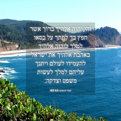 Picture 04 - דברי הימים ב 9:8 HEB - יהי יהוה אלהיך ברוך אשר חפץ - Bible Verse Picture